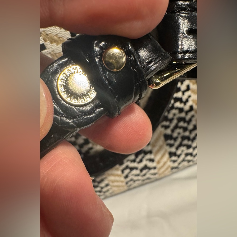 Brahmin Black and Tan Striped Satchel Vivian in Saint Tropez/ Rare - Picture 12 of 14